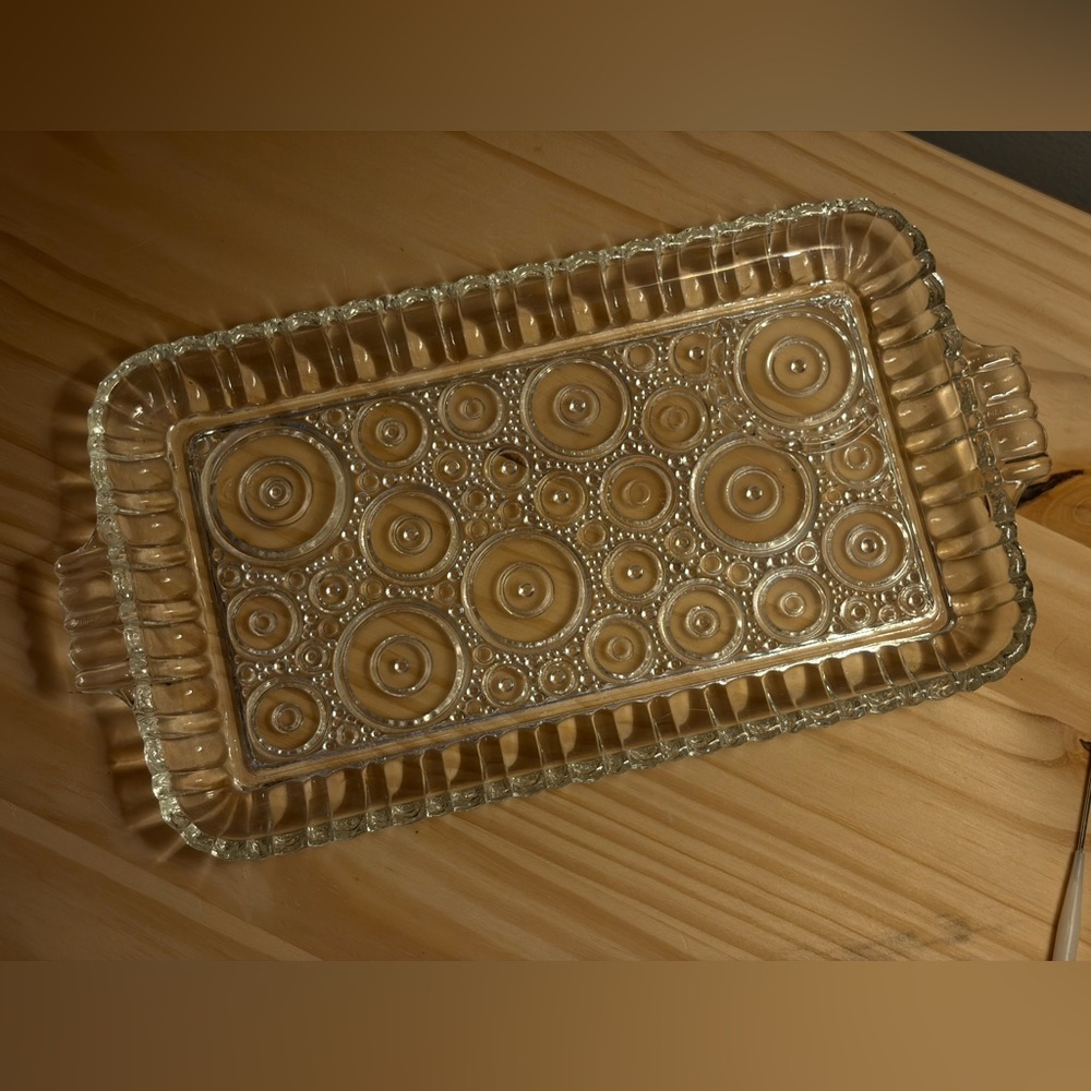Set of 2 Decorative Glass Trays